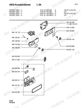 Взрыв-схема посудомоечной машины Aeg FAV4230I-M ML - Схема узла Electrical equipment